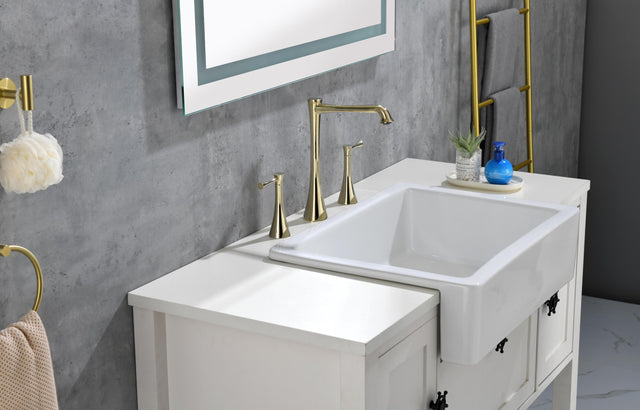 24"L x 19" W Farmhouse/Apron Front White Kitchen Sink