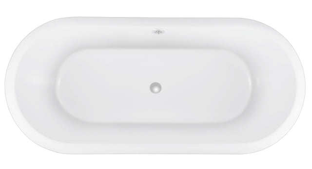 67" 100% Acrylic Freestanding Bathtub,Contemporary Soaking Tub,white bathtub