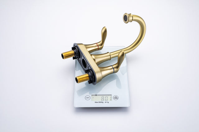 2-Handle Lavatory Faucet Brushed Nickel Bathroom Sink Faucet with Metal Pop-up Drain and Faucet Supply Lines
