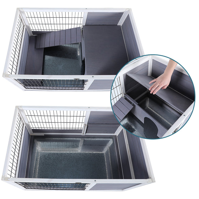 Wood Rabbit Hutch,Guinea Pig House Leak Proof Design