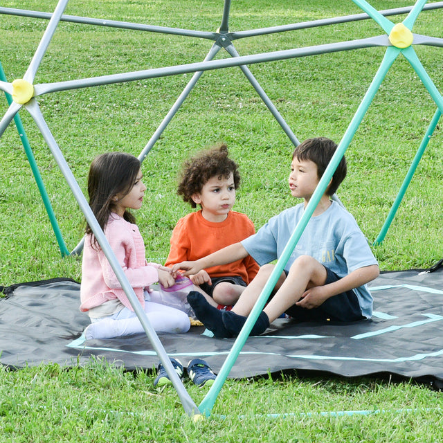 13ft Geometric Dome Climber Play Center, Kids Climbing Dome Tower with Canopy, Rust & UV Resistant Steel Supporting 1000 LBS