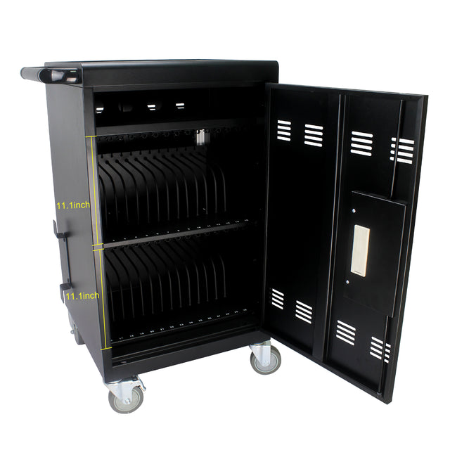 Mobile Charging Cart and Cabinet for Tablets Laptops 30-Device With Combination Lock(Black))