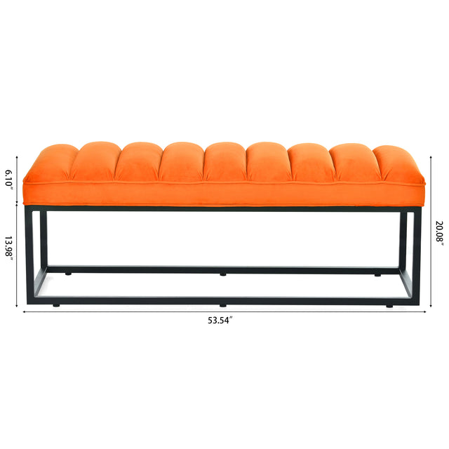 Metal Base Upholstered Bench for Bedroom for Entryway
