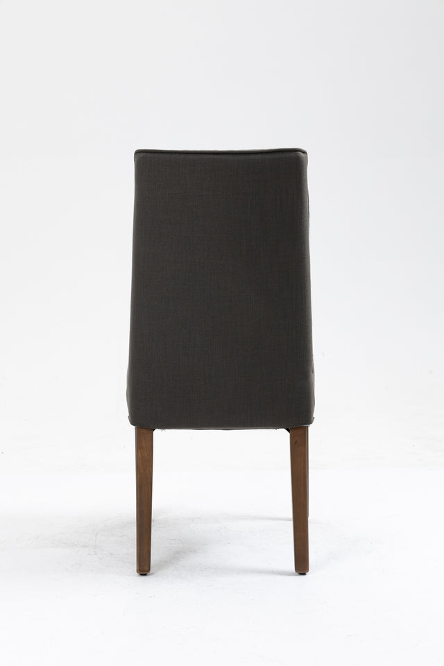 Cover Removable Interchangeable and Washable Gray Linen Upholstered Parsons Chair with Solid Wood Legs 2 PCS