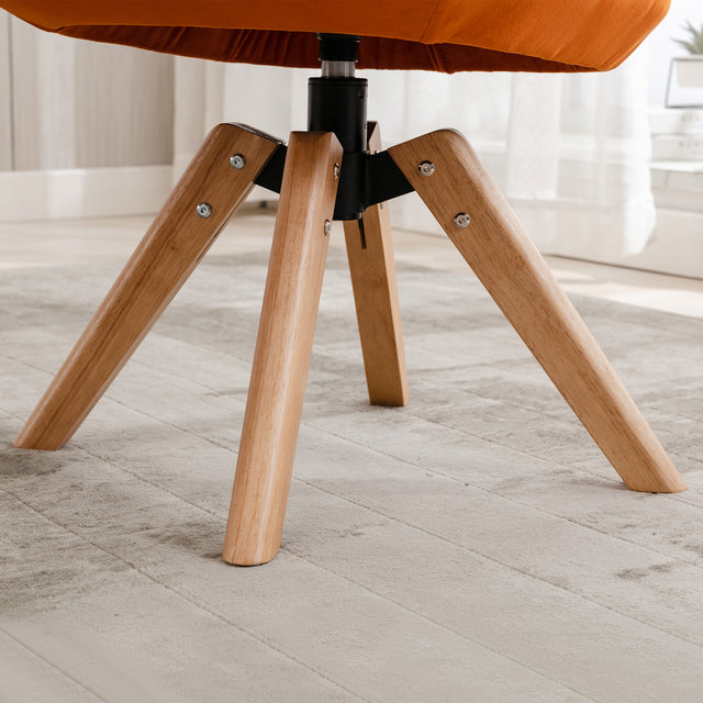 COOLMORE Solid Wood Tufted Upholstered Armless home office chair