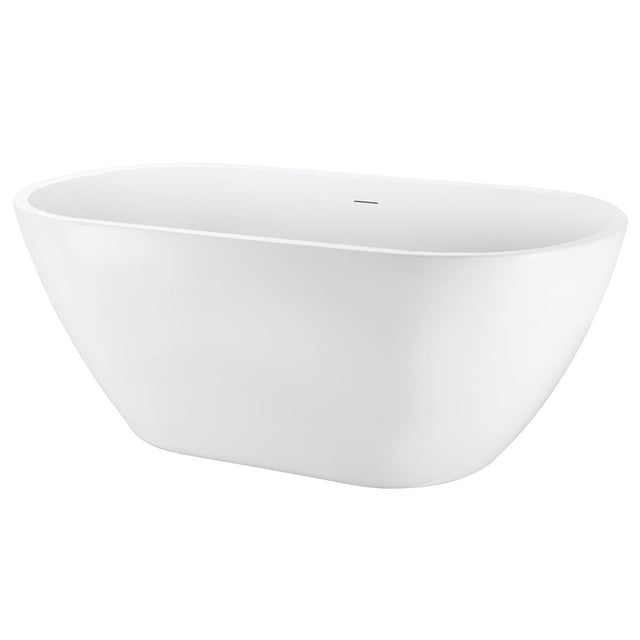 59" 100% Acrylic Freestanding Bathtub,Contemporary Soaking Tub,white Bathtub