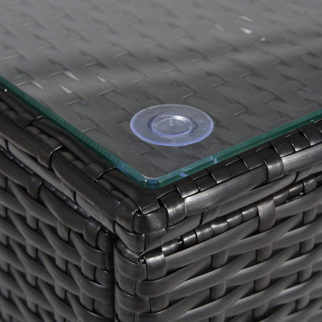 Outdoor Garden Patio Furniture 5-Piece PE Rattan Wicker Cushioned Sofa Sets with 2 Pillows and Coffee Table.outdoor couch;outdoor sectional;porch furniture;patio couch;outdoor sofa;patio furniture set