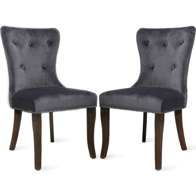 TOPMAX Dining Chair Tufted Armless Chair Upholstered Accent Chair, Set of 6 (Grey)