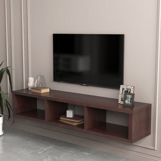 Shallow Floating TV Console, 60", Walnut