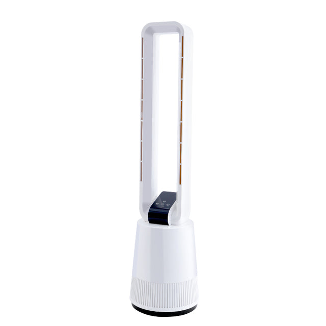 Simple Deluxe 38 inch Tower Fan, 3 Speeds & 15 Hours Timer, 45 ° Oscillating Bladeless Fan, with Remote Control, Air Circulator Fan for Room, White