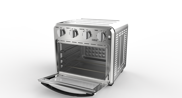 Geek Chef Air Fryer Toaster Oven Combo, 4 Slice Toaster Convection Air Fryer Oven Warm, Broil, Toast, Bake, Air Fry, Oil-Free, Accessories Included, Stainless Steel, Silver(16QT Air Fryer Oven) Ban on