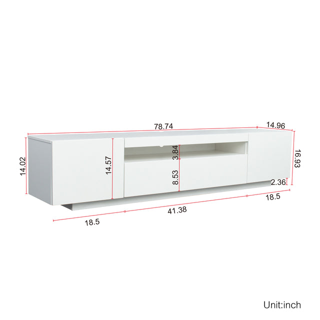 TV Cabinet Wholesale, White TV Stand with Lights, Modern LED TV Cabinet with Storage Drawers, Living Room Entertainment Center Media Console Table