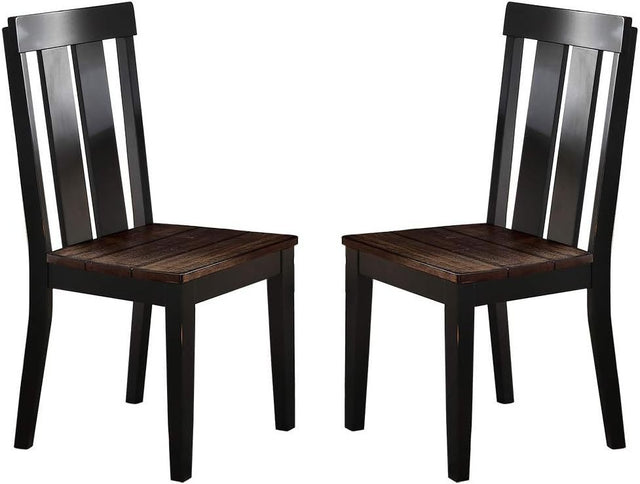 Natural Solid wood Dark Brown hues Set of 2 Chairs Dining Room Seatings Chair