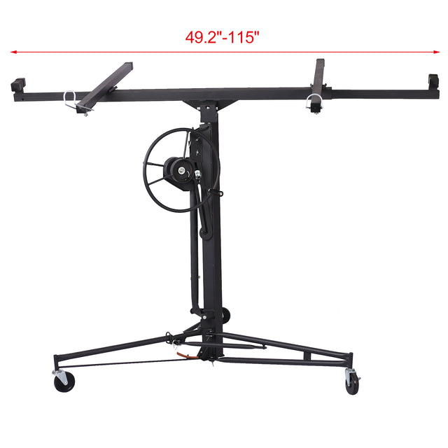 Drywall Lift Panel 11' Lift Drywall Panel Hoist Jack Lifter, black