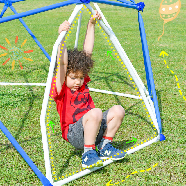 11ft Geometric Dome Climber Play Center, Kids Climbing Dome Tower, Rust & UV Resistant Steel Supporting 900 LBS