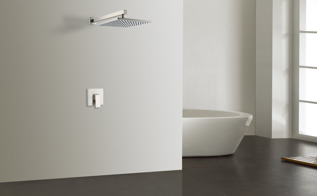 10 Inch Rain Shower Head System Shower Combo Set Bathroom Wall Mount Mixer Shower Faucet Rough-In Valve and Shower Arm Included