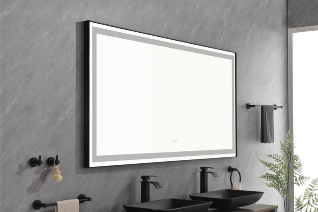 72 in. W x 36 in. H LED Single Bathroom Vanity Mirror in Polished Crystal Bathroom Vanity LED Mirror with 3 Color Lights Mirror for Bathroom Wall Smart Lighted Vanity Mirrors