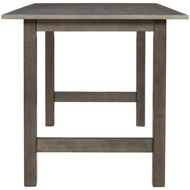 TOPMAX Farmhouse 5-Piece Wood Dining Table Set for 4, Kitchen Furniture Set with 4 Upholstered Dining Chairs for Small Places, Gray Table+Gray Chair