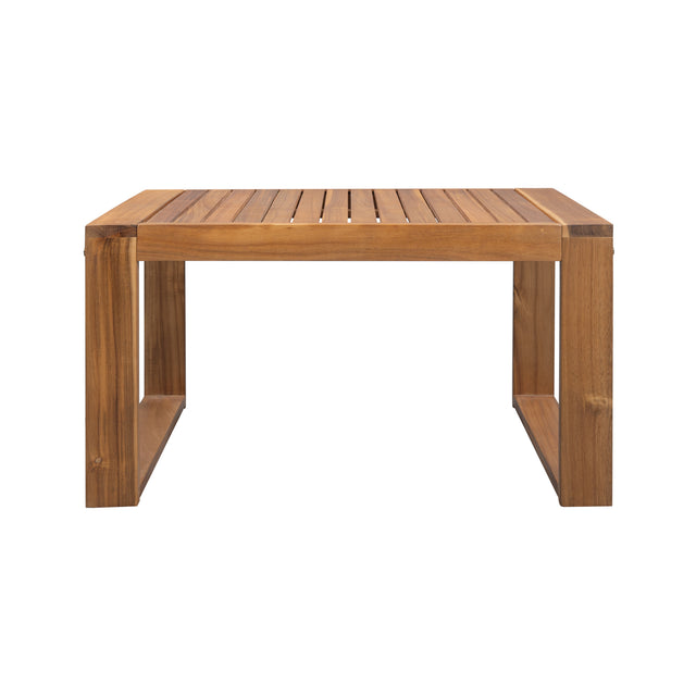 U_STYLE 3-Piece Patio Sectional Set Acacia Wood and Grey Cushions Ideal for Outdoors and Indoors