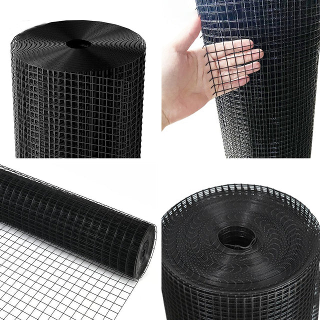 48 inch×50 ft Black Vinyl Coated Hardware Cloth, 17 Gauge 1/2 inch Black PVC Hardware Cloth, Black Welded Wire Fence Supports Poultry-Netting Cage-Home Improvement and Chicken Coop