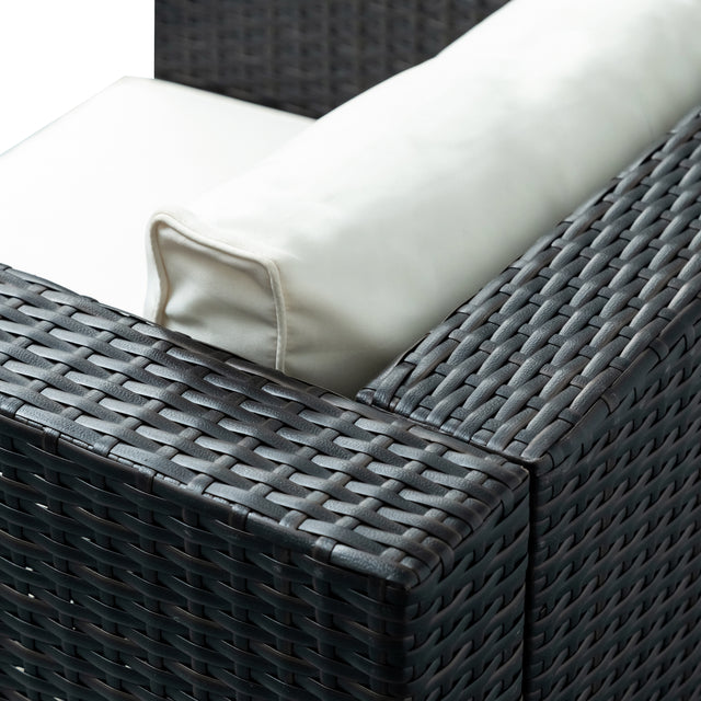 U_STYLE Patio Furniture Sets, 8-Piece Patio Wicker Corner Sofa with Cushions, Ottoman and Coffee Table