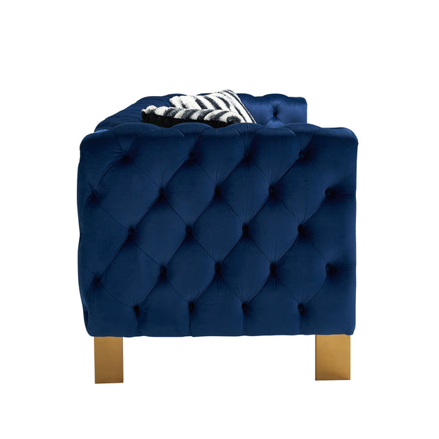 Modern velvet sofa BLUE color