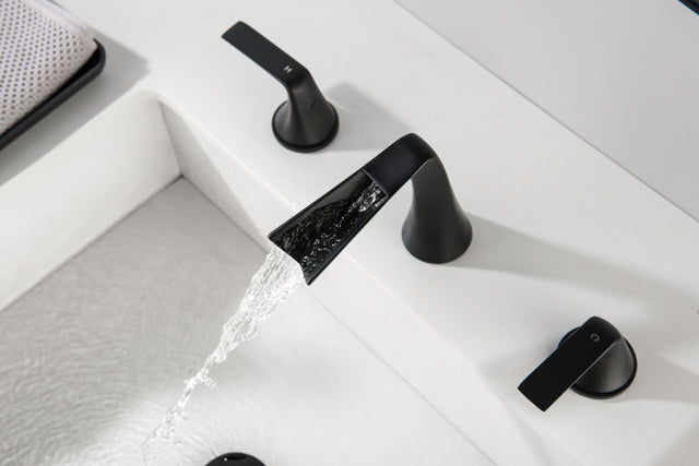 Two Handles Three-Hole Widespread Bathroom Faucet