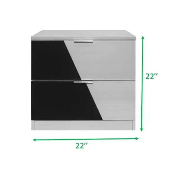 Camilla Nightstand White & Black