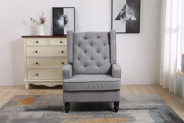 COOLMORE living room Comfortable rocking chair accent chair with light grey fabric