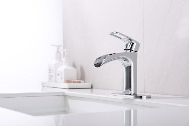 Bathroom Faucet Waterfall Bathroom Faucet Pop Up Drain Bathroom Sink Faucet,Faucet for Bathroom Sink,Single Handle Single Hole Bathroom Faucets