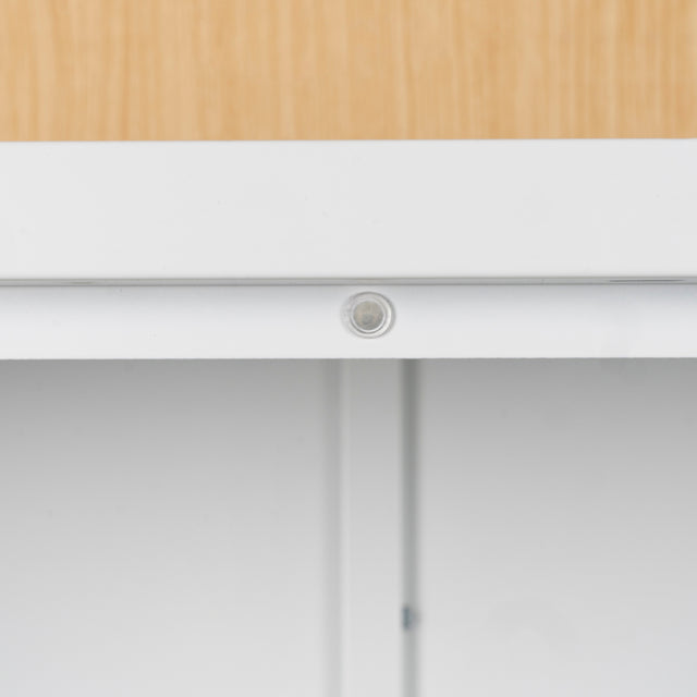 High Storage Cabinet with 2 Doors and 4 Partitions to Separate 5 Storage Spaces, Home/ Office Design