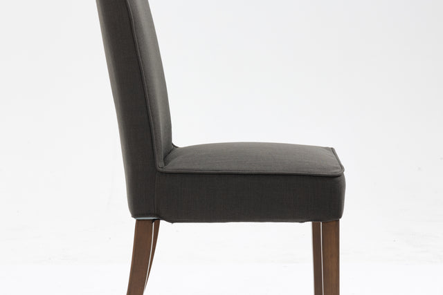 Cover Removable Interchangeable and Washable Gray Linen Upholstered Parsons Chair with Solid Wood Legs 2 PCS