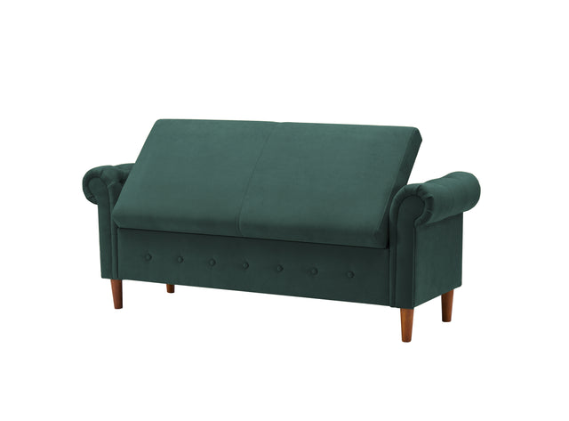 Olive Green Multifunctional Storage Rectangular Sofa Stool