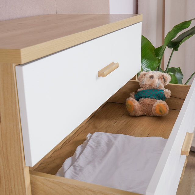 Modern Design Wooden Dresser Bedroom Storage Drawer Organizer Closet Hallway Storage Cabinet with 4 Drawers, Wood Dresser Chest Accent Cabinet for Living Room Bedroom