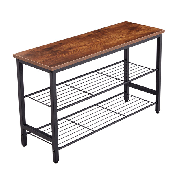 DN 3-Tier Metal Shoe Rack, Modern Multifunctional Shoe Storage Shelf with MDF Top Board, Tigger,1 pc per carton