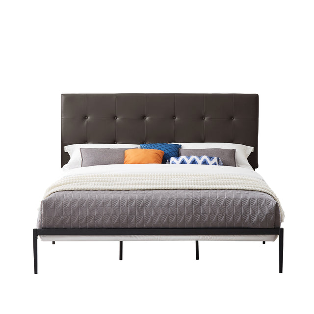 B112 King bed PVC cover haedboard with Sponge interlayer. Strong iron frame with high temperature paint