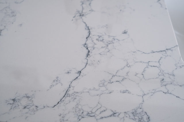 Montary 31"x 22" bathroom stone vanity top Carrara jade engineered marble color with undermount ceramic sink and single faucet hole with backsplash