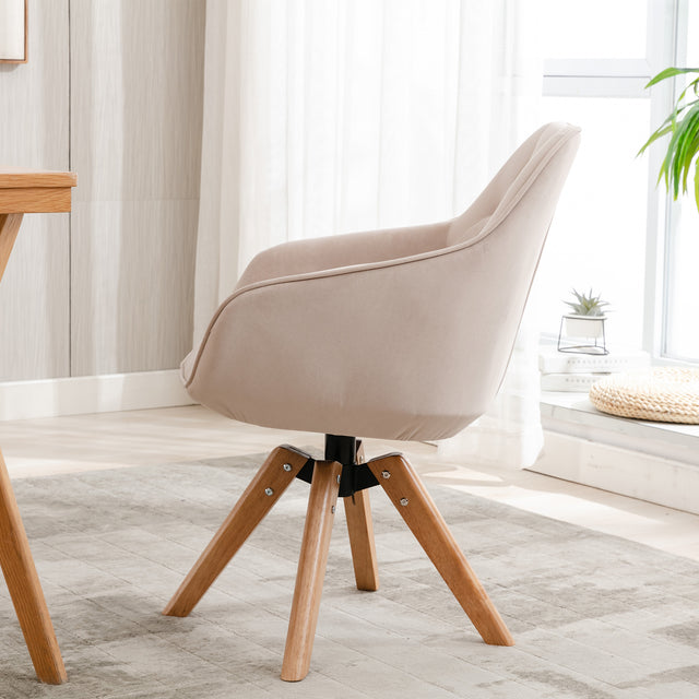 COOLMORE Solid Wood Tufted Upholstered Armless home office chair