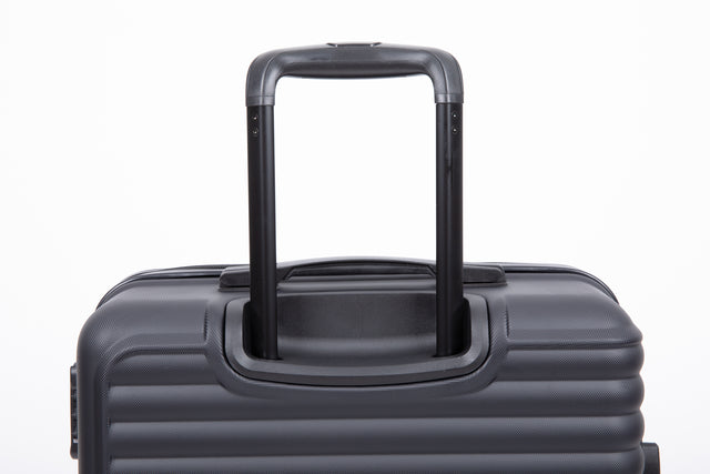 3 Piece Luggage Sets ABS Lightweight Suitcase with Two Hooks, Spinner Wheels, TSA Lock, (20/24/28) Black