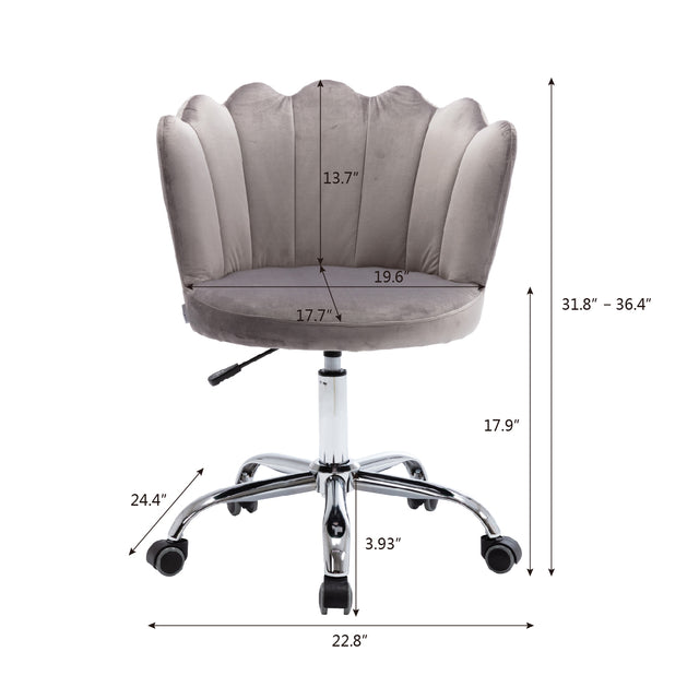 COOLMORE Swivel Shell Chair for Living Room/Bed Room, Modern Leisure office Chair Gray
