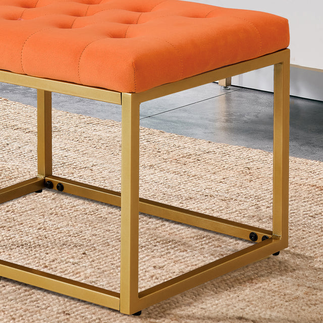 Velvet Shoe Changing Stool, Orange Footstool, Square Vanity Chair, Sofa stool,Makup Stool .Vanity Seat ,Rest stool. Piano Bench .Suitable for Clothes Shop,Living Room, Porch, Fitting Room Bedroom