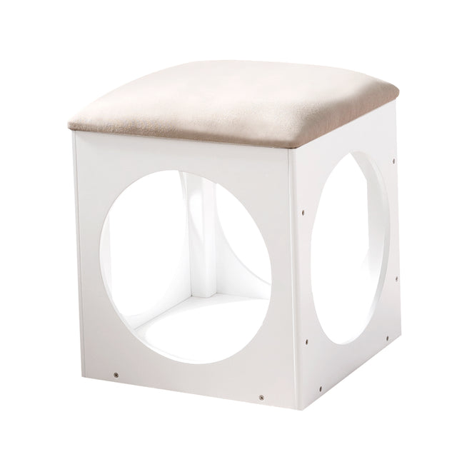 Multifunction Stackable Play Stool,Wood Stool,Pet Play Stool,Hollow Ottoman,White Finish