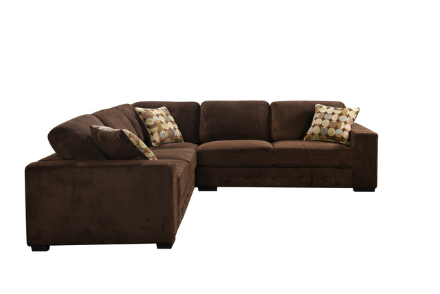 113"X113" Modern Upholstered Living Room Sectional Sofa Furniture Set,L Shape Couch with 3 Pillows for Home Office, Chocolate