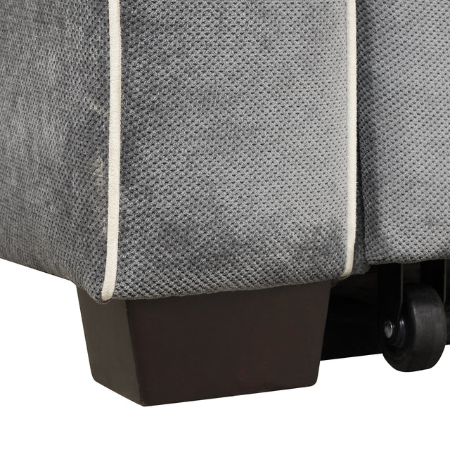 65.7" Linen Upholstered Sleeper , Pull Out Sofa Couch attached two throw pillows,Dual USB Charging Port and Adjustable Backrest for Living Room Space,Charcoal Gray