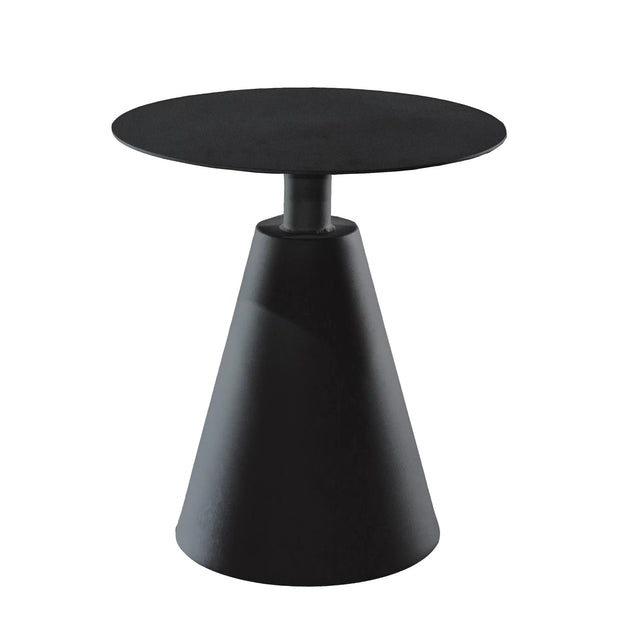 Outdoor Aluminum Round Side Table, Black
