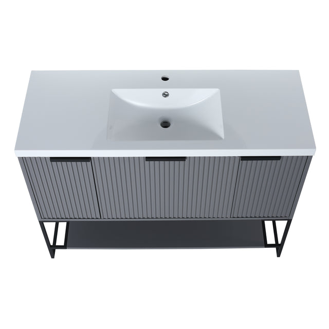 48 Inch Freestanding Bathroom Vanity With Resin Basin,48x18-BVA01148RG