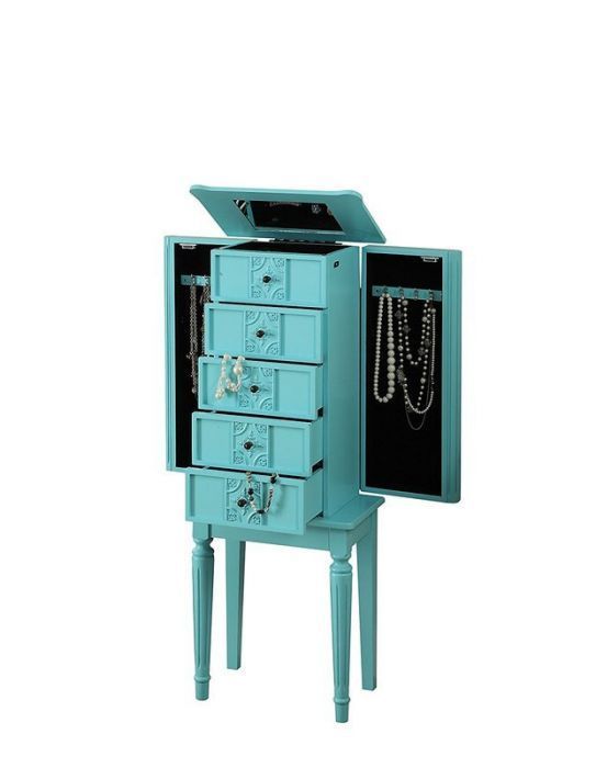 ACME Tammy Jewelry Armoire in Light Blue 97170