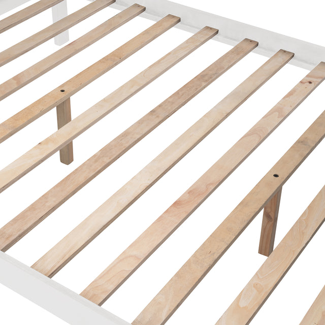 Stairway Twin-Over-Full Bunk Bed with Drawer, Storage and Guard Rail for Bedroom, Dorm, for Adults, White color(OLD SKU :LP000219AAK)