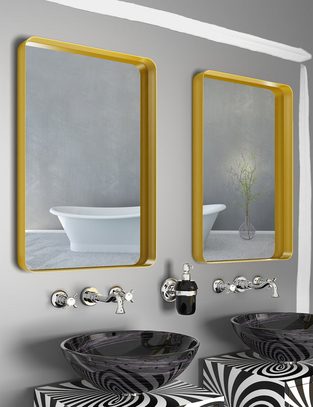 Metal Rectangles Wall Mirror