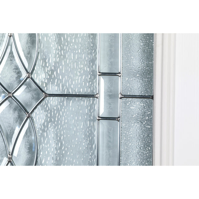 37.5inx81.5in Right Hand Inswing Decorative Glass- Zinc Caming Fiber Glass Prehung Entry Door .